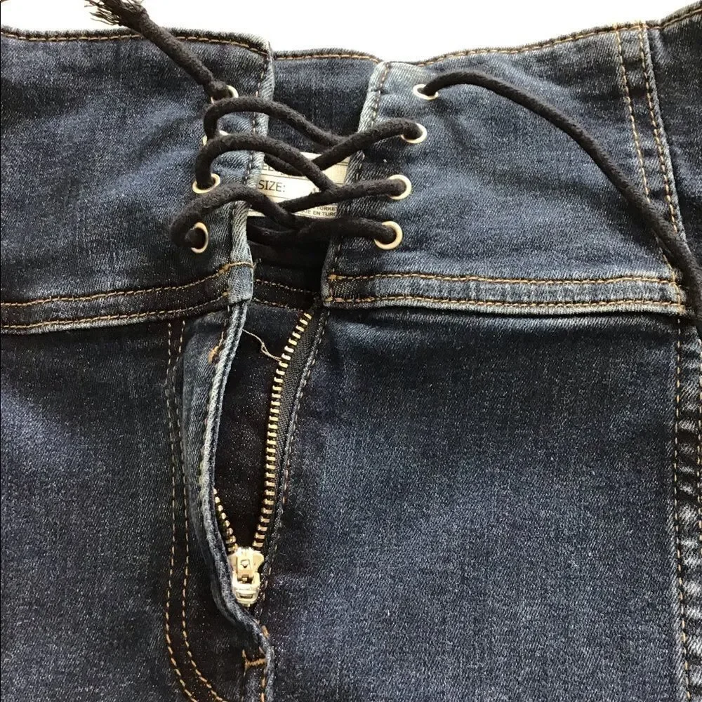Free People Denim Min Skirt Blue Modern Femme Jean Denim Mini Skirt